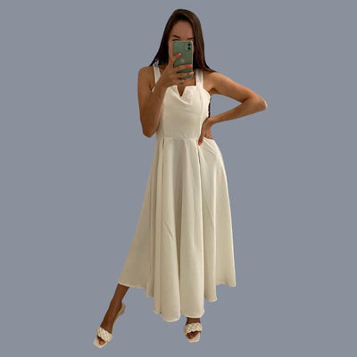 Strahlendes Gelbes Cocktailkleid ohne Ärmel