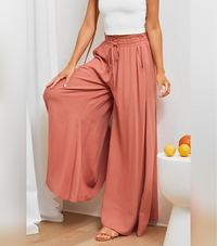 Olympia - Weites Bein Lose Hohe Taille Hosen in Orange