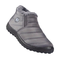Winterschuhe Damen| Flach Knöchelhoch Mit Rundkappe in Grau