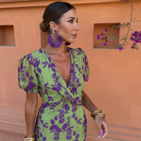 VERA™ | ELEGANTES SOMMERKLEID in Grün/Lila