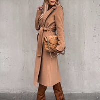 Eleganter Wollmantel für Frauen - Vera in Khaki