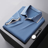 Reginald | Weiter Kragen Regular-Fit Poloshirt in Blau