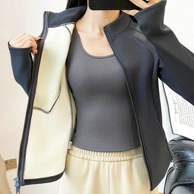 Zevora | Atmungsaktive Fleece Fitnessjacke für Damen