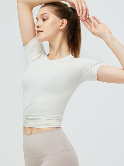 Filaro | Flexibles Crop Top für Damen Slim Fit Weiß