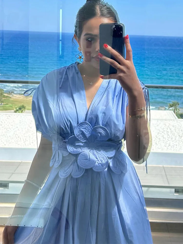 Stacey - Schickes Maxikleid mit Blumenmuster und V-Ausschnitt