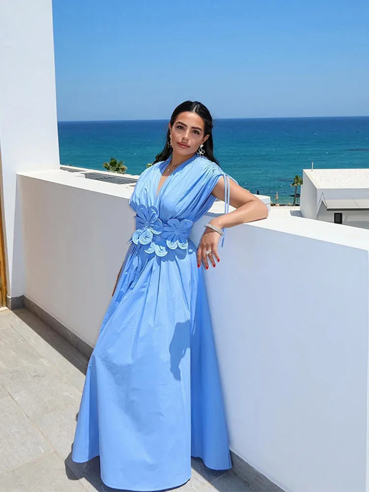 Stacey - Schickes Maxikleid mit Blumenmuster und V-Ausschnitt