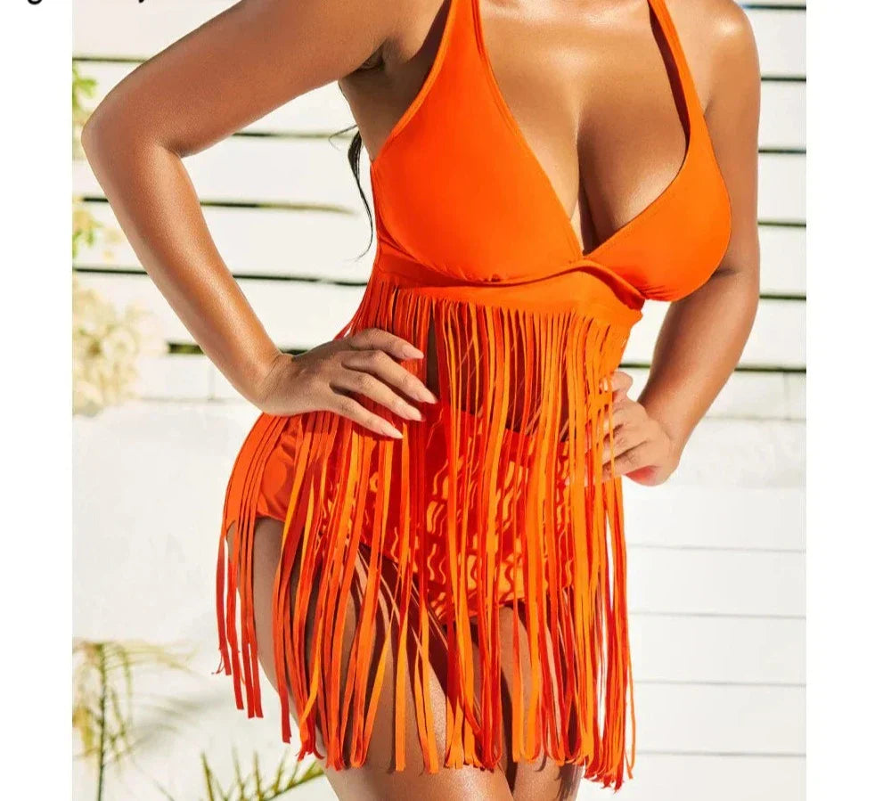 Frida® | Stilvolles Badekleid mit gebundenen Quasten