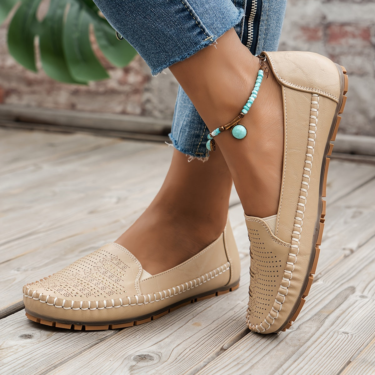 Vintellea™ – Elegante Damen Loafer mit Retro Perforation