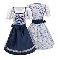 Damen Traditionelles Blau Oktoberfest Dirndl Kleid in Blau
