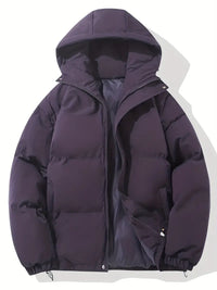 Unisex Winterjacke | Gepolsterte Steppjacke Mit Kapuze in Lila