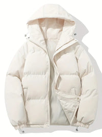 Unisex Winterjacke | Gepolsterte Steppjacke Mit Kapuze in Beige