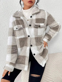 Stefanie | Warme Fleece Jacke in Khaki