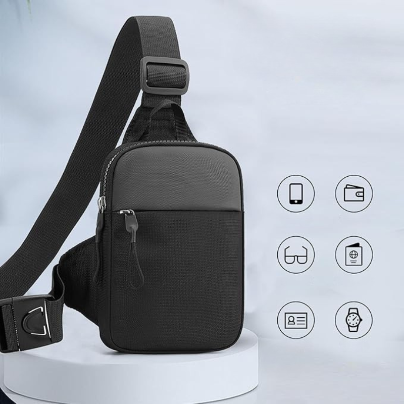 Wasserabweisende Canvas-Umhängetasche – Praktische Crossbody-Tasche für Herren zum Reisen und Wandern, kompakt und mit verstellbarem Tragegurt