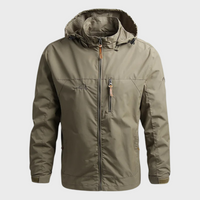 Luca | Wasserdichte Jacke mit hohem Kragen in Khaki