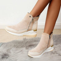 Stiefeletten für Damen mit Gummisohle und Fleecefutter – Stilvoll für Ausflüge und Spaziergänge in Beige