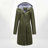 Angelika | Damen Klassisch Kordelzug Regenjacke in Grün
