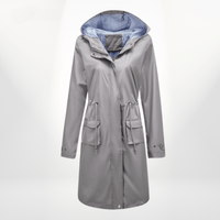 Angelika | Damen Klassisch Kordelzug Regenjacke in Grau