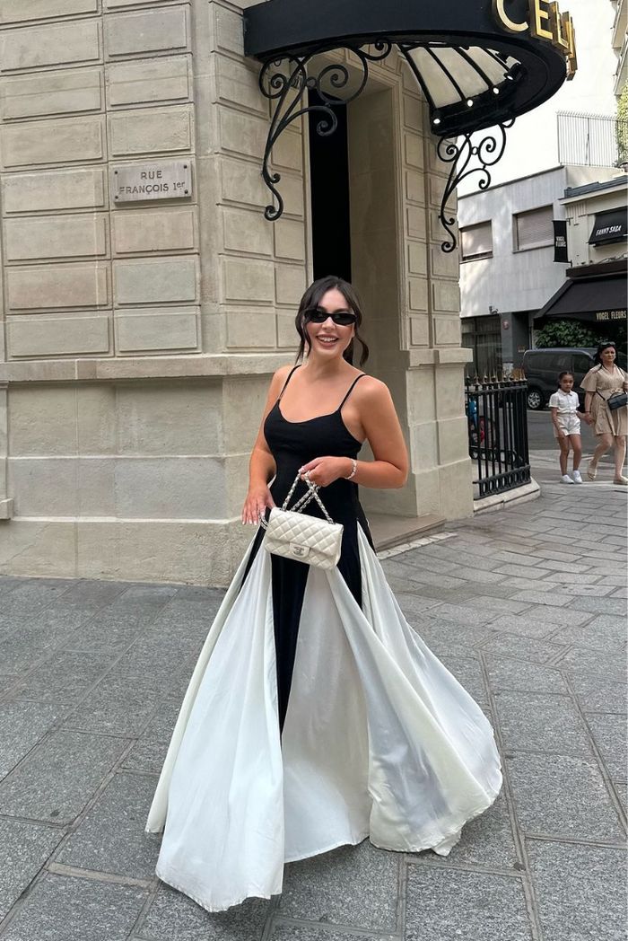 Viara - Getäfeltes Maxikleid