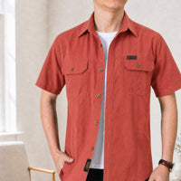Abenteuer™ Hemd aus Baumwolle mit Utility Taschen in Rot