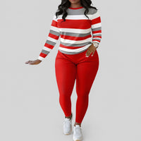 Alice™ Set mit Streifenmuster und formendem Sitz in Rot