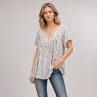 Lisboa™ Bluse aus Premium-Viskose mit V-Ausschnitt in Weiß