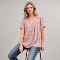 Lisboa™ Bluse aus Premium-Viskose mit V-Ausschnitt in Rosa