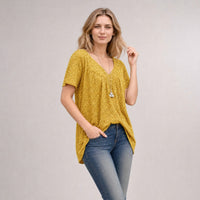 Lisboa™ Bluse aus Premium-Viskose mit V-Ausschnitt in Gelb