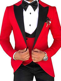 3 Teiliger Slim Fit Anzug Für Herren | Formell in Rot