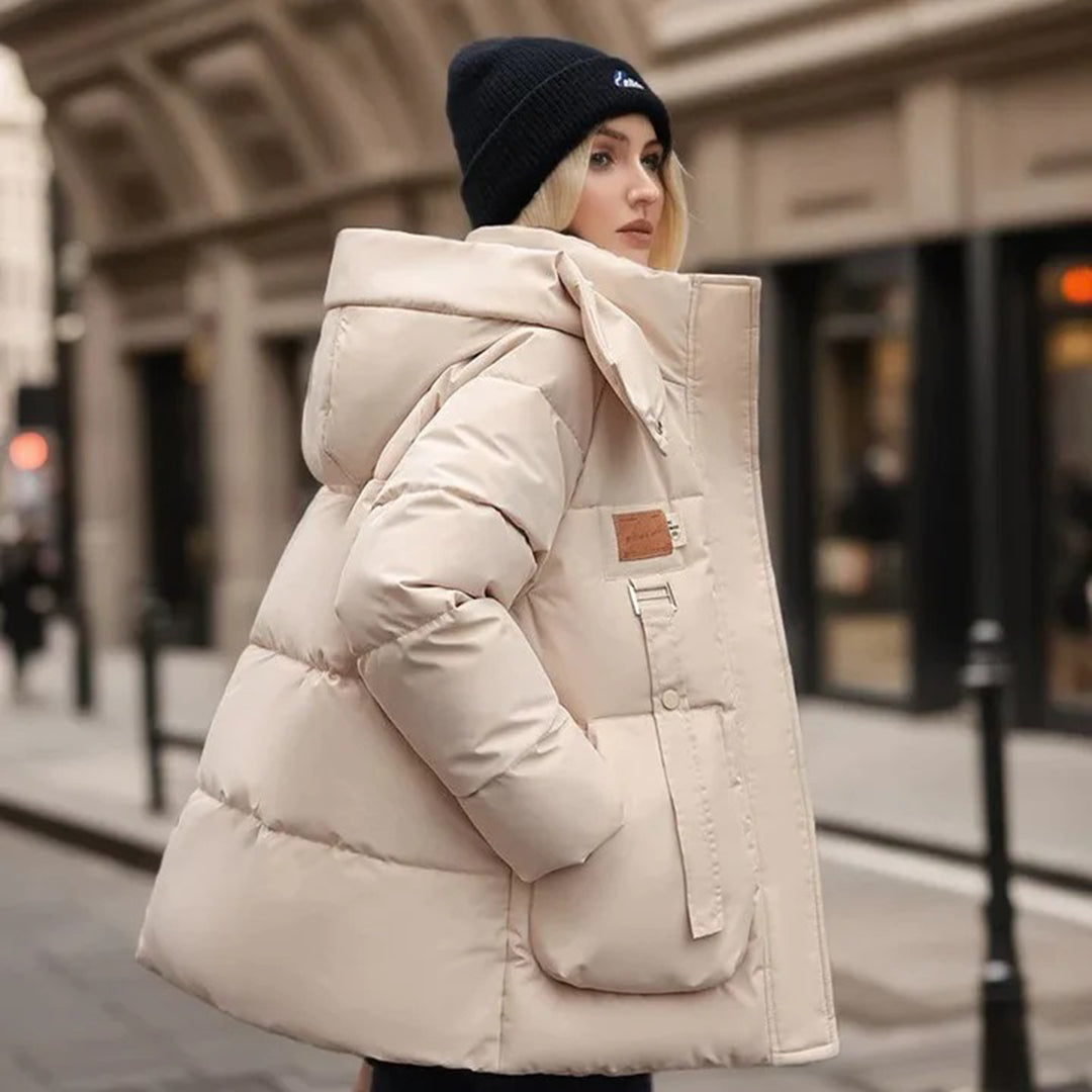 Damen Winter Daunenjacke mit Kapuze – Stylische, warme Pufferjacke für kalte Tage
