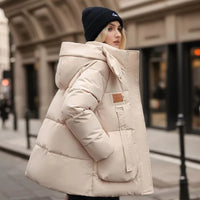 Winter-Schneemantel für Frauen - Reika in Beige