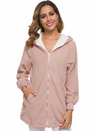 Wintermantel mit Kapuze für Fraue - Wilda in Rosa
