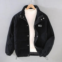 William | Elegante Herrenjacke für Winter Cordmaterial in Schwarz