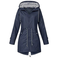 Lisa | Winddichte Regenjacke für mit Kapuze in Marine Blau