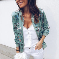 Henrietta - Elegante Bomberjacke mit Blumenmuster in Armeegrün