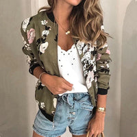 Henrietta - Elegante Bomberjacke mit Blumenmuster in Grün