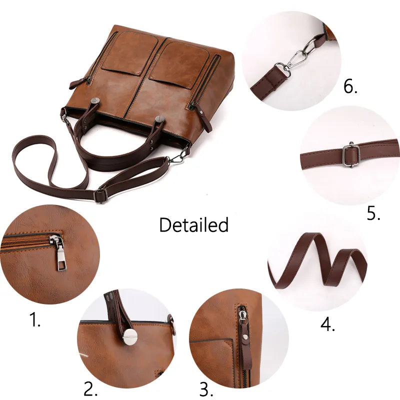 Luxuriöse Vintage Leder Umhängetasche für stilbewusste Frauen