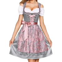 Bronte - Klassisches bayerisches Dirndlkleid mit bestickter Schürze | Traditionelles Oktoberfest Dirndl Kostüm für Damen in Rosa