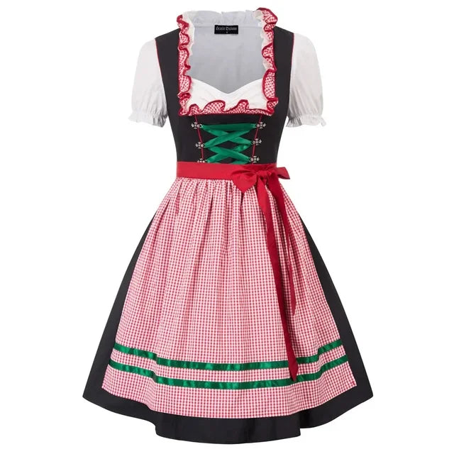 Bronte - Klassisches bayerisches Dirndlkleid mit bestickter Schürze | Traditionelles Oktoberfest Dirndl Kostüm für Damen
