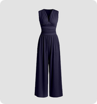 Zoey | Ärmellos Weites Bein Jumpsuit in Schwarz