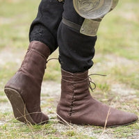 Mittelalterliche Lederstiefel für Männer - Gerald in Braun
