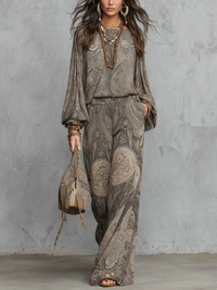 Cosima | Vintage-Paisley-Set in Graubraun