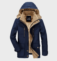 Herren Winterjacke | Kapuzenparka Mit Warmem Innenfutter in Blau