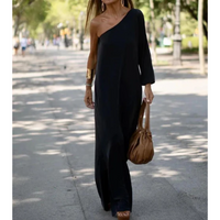 Aiden™ - Elegantes Ein-Schulter-Kleid in Schwarz