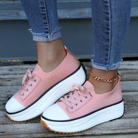 Ysabel - Niederhackige Plateau-Sneakers in Rosa