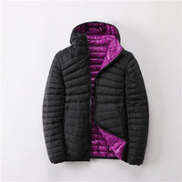 Damen Übergangsjacke Wendejacke | Leicht Mit Kapuze in Schwarz / Lila