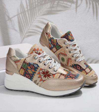 Znaya – Boho Turnschuhe Mit Geometrischem Schnürdesign