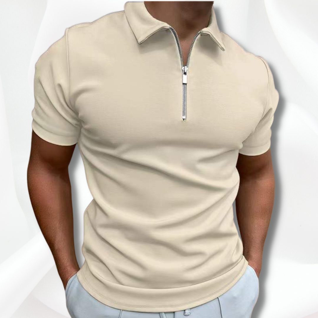 Johan | Herren Kurzarm Poloshirt | mit Reissverschluss