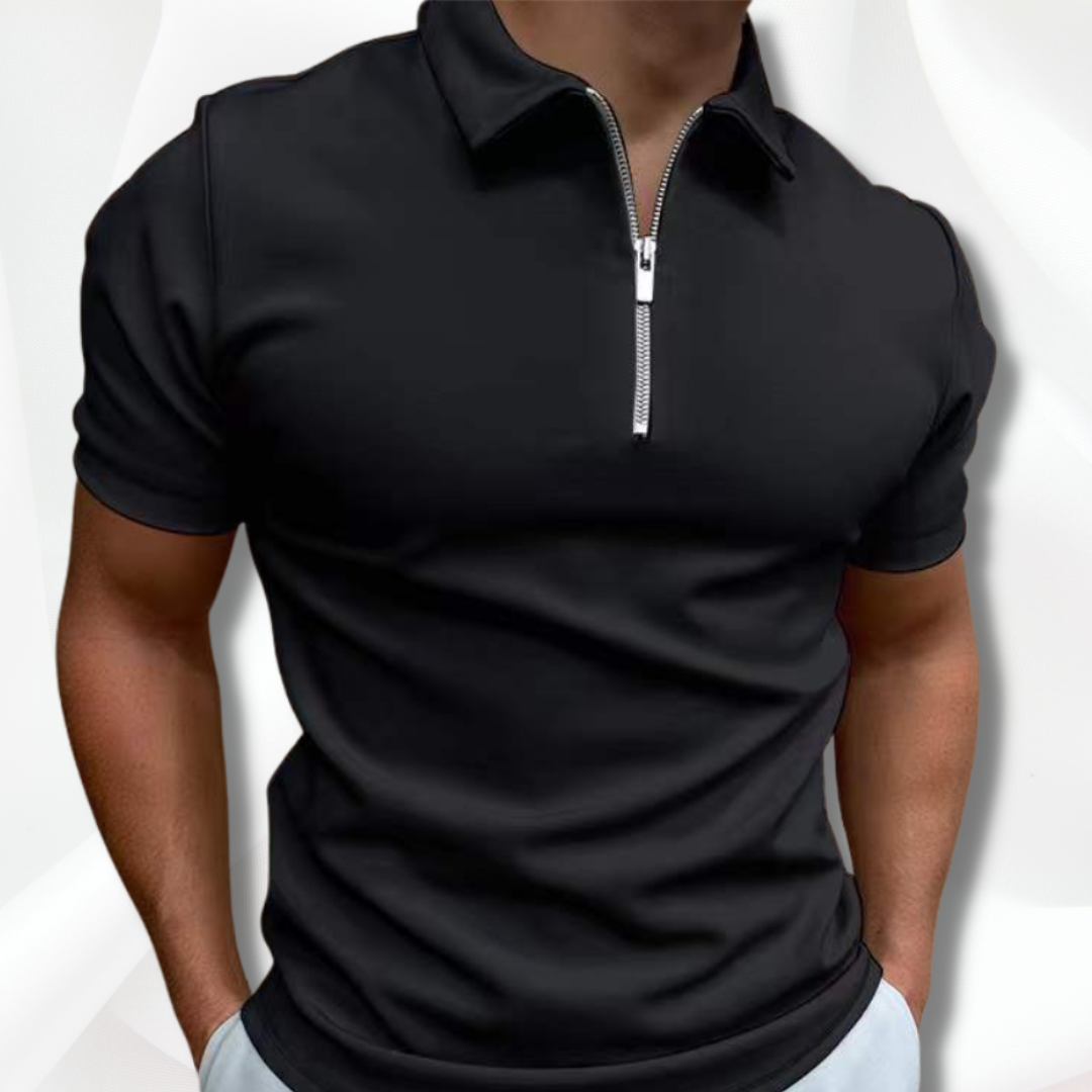 Johan | Herren Kurzarm Poloshirt | mit Reissverschluss