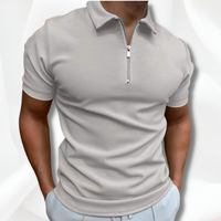 Johan | Herren Kurzarm Poloshirt | mit Reissverschluss in Grau