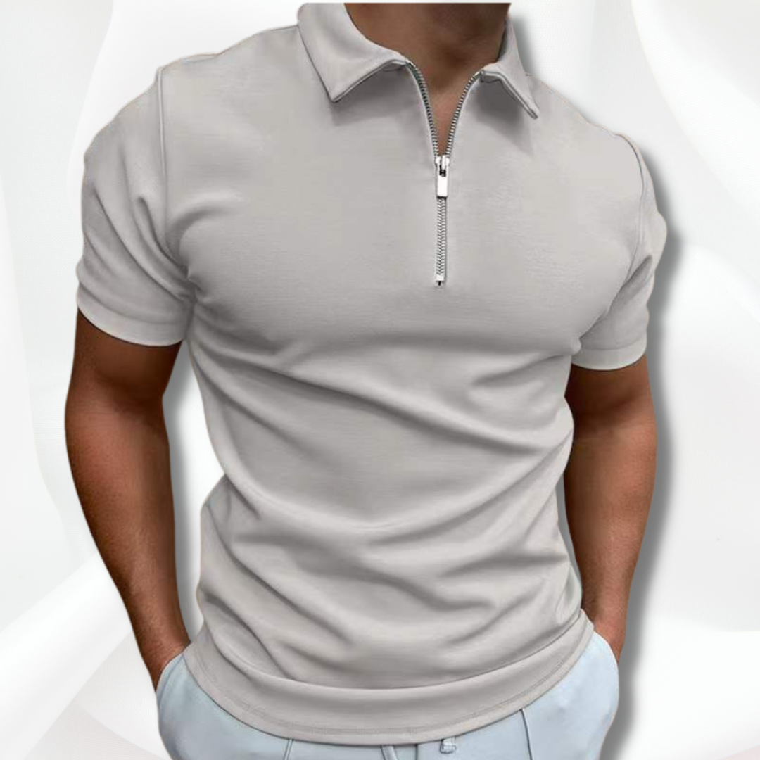 Johan | Herren Kurzarm Poloshirt | mit Reissverschluss